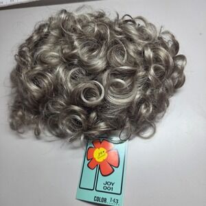 Vtg Joy Westwood 001 Curly Synthetic Wig Color 143 Gray Blonde / Taupe W/ Tag